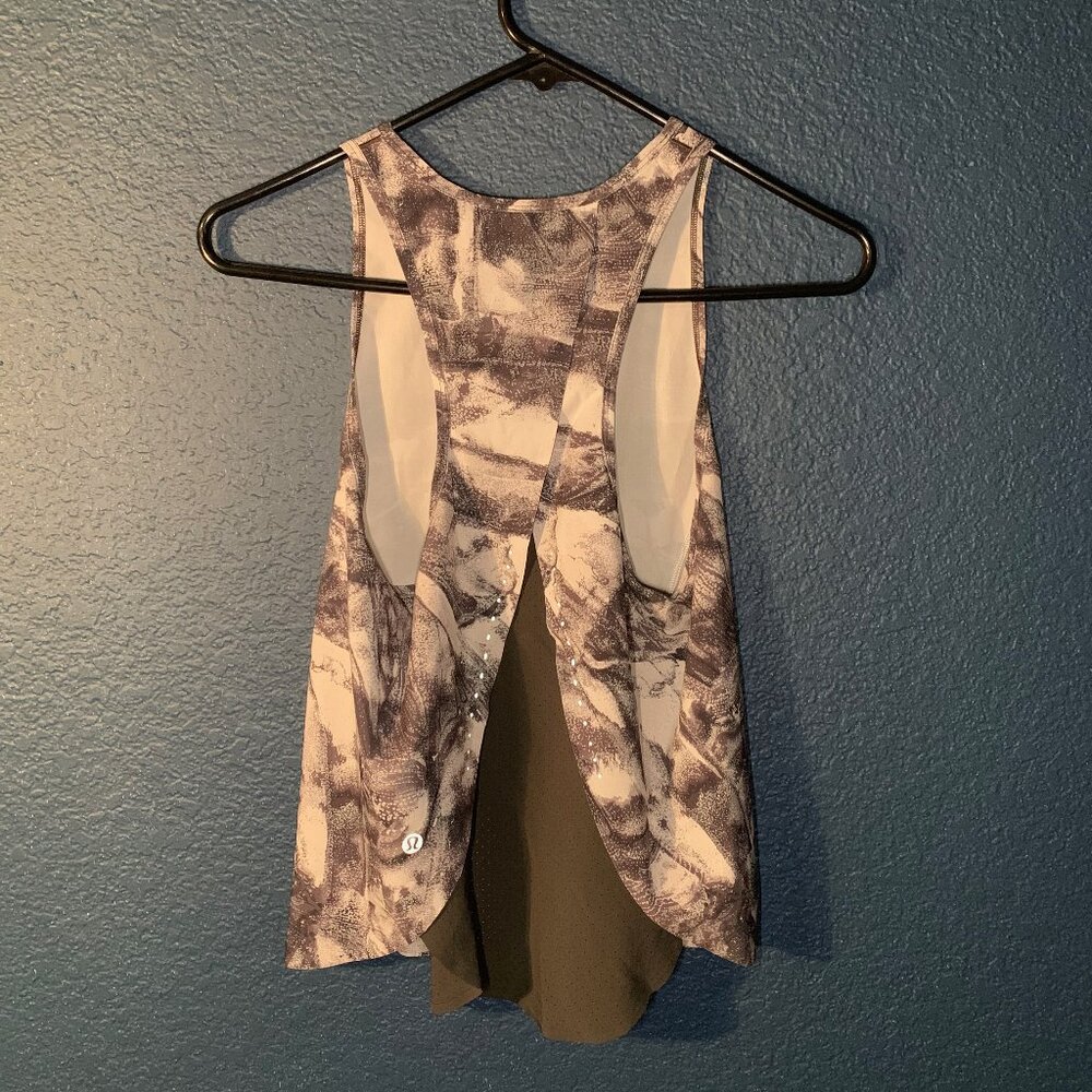 Lululemon - Swift Ventilated Racerback Running Tank Top - Take Flight Grey Multi